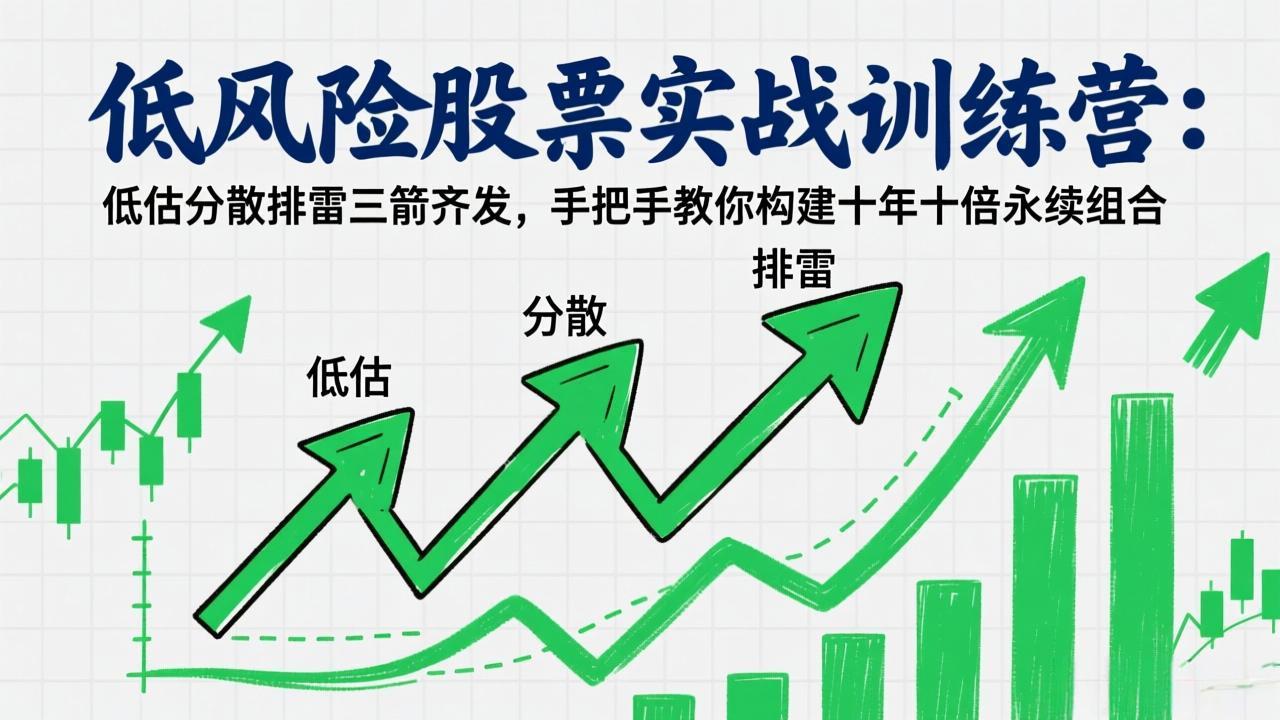 低风险股票实战训练营：低估分散排雷三箭齐发，手把手教你构建十年十倍永续组合-朽念云创