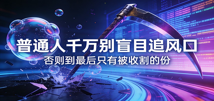 付费文章《通人千万别盲目追风口》否则到最后只有被收割的份-朽念云创