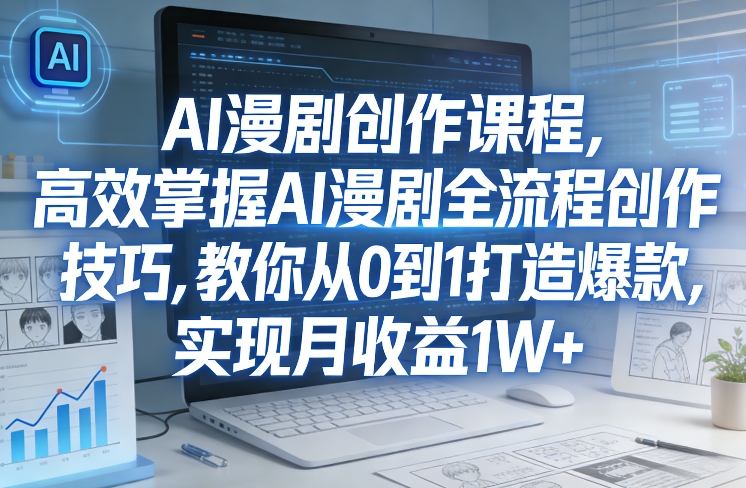 某社群AI漫剧创作课程,高效掌握AI漫剧全流程创作技巧,教你从0到1打造爆款,实现月收益1W+-朽念云创