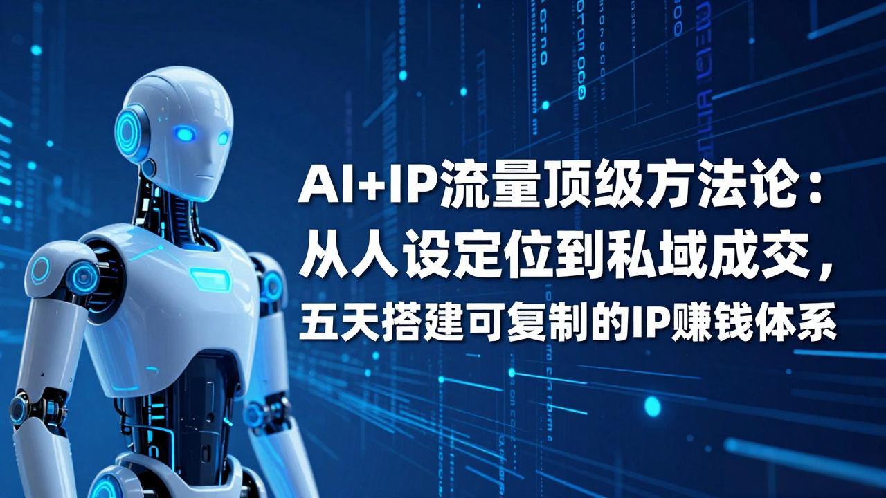 AI+IP顶级方法论：从人设定位到私域成交，五天搭建可复制的IP赚钱体系-朽念云创