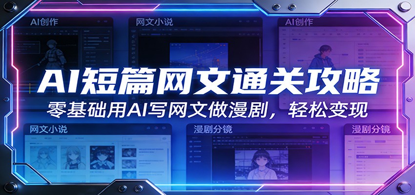 AI短篇网文通关攻略：零基础用AI写网文做漫剧，轻松变现-朽念云创