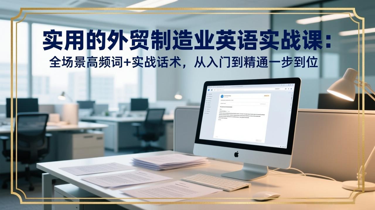 实用的外贸制造业英语实战课：全场景高频词+实战话术，从入门到精通一步到位-朽念云创