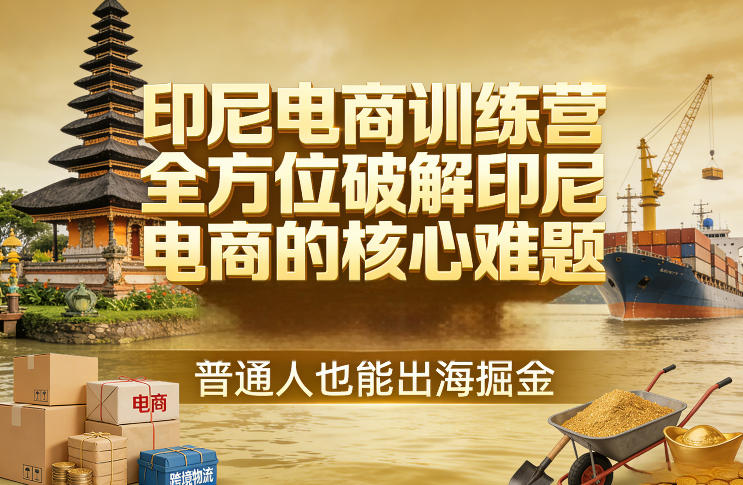 印尼电商训练营，全方位破解印尼电商的核心难题，普通人也能出海掘金-朽念云创
