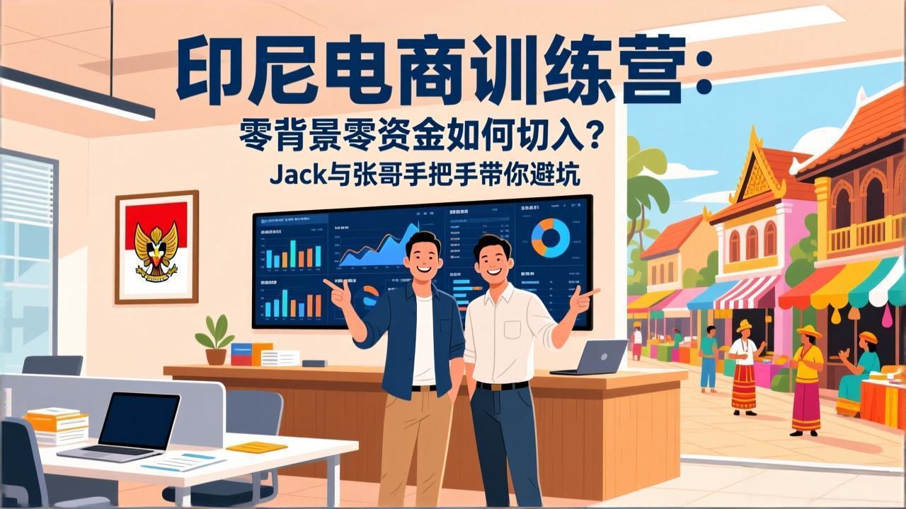印尼电商训练营：零背景零资金如何切入？Jack与张哥手把手带你避坑-朽念云创