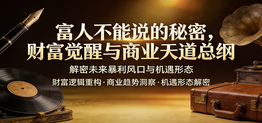 富人不能说的秘密，财富觉醒与商业天道总纲，解密未来暴利风口与机遇形态-朽念云创