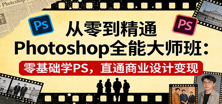 从零到精通Photoshop全能大师班：零基础学PS，直通商业设计变现-朽念云创
