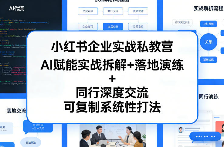 小红书企业实战私教营，AI赋能实战拆解+落地演练+同行深度交流，可复制系统性打法-朽念云创