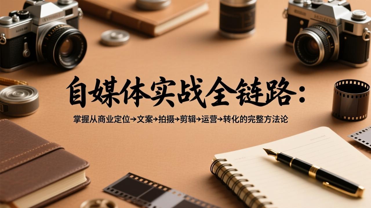 自媒体实战全链路：掌握从商业定位→文案→拍摄→剪辑→运营→转化的完整方法论-朽念云创