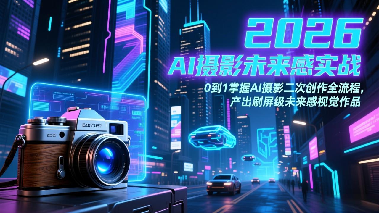 2026 AI摄影未来感实战：0到1掌握AI摄影二次创作全流程，产出刷屏级未来感视觉作品-朽念云创