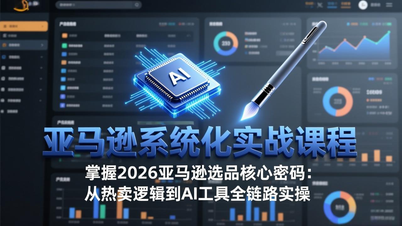 亚马逊系统化实战课-更新3月：2026最新选品方法论，从热卖原因分析到AI作图，提升选品成功率-朽念云创