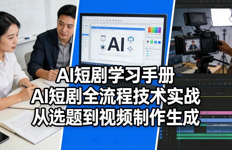 AI短剧学习手册，AI短剧全流程技术实战，从选题到视频制作生成-朽念云创