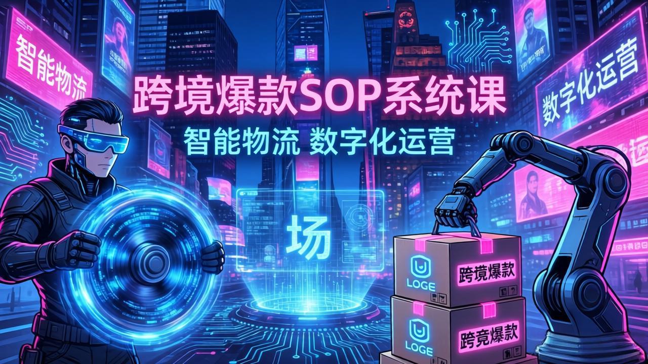 跨境爆款SOP系统课，“内容飞轮+精准投放+AI自动化”为核心，拆解“人×货×场”黄金公式-朽念云创