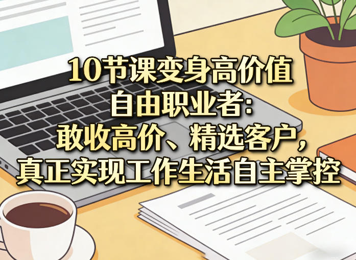 10节课变身高价值自由职业者：敢收高价、精选客户，真正实现工作生活自主掌控-朽念云创