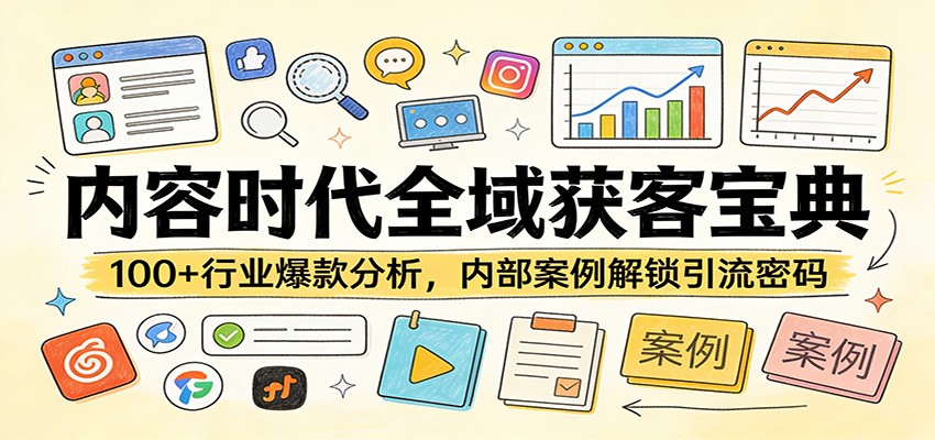 内容时代全域获客宝典：100+行业爆款分析，内部案例解锁引流密码-朽念云创
