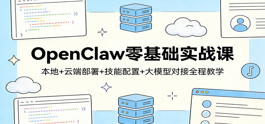 OpenClaw零基础实战课：本地+云端部署+技能配置+大模型对接全程教学-朽念云创