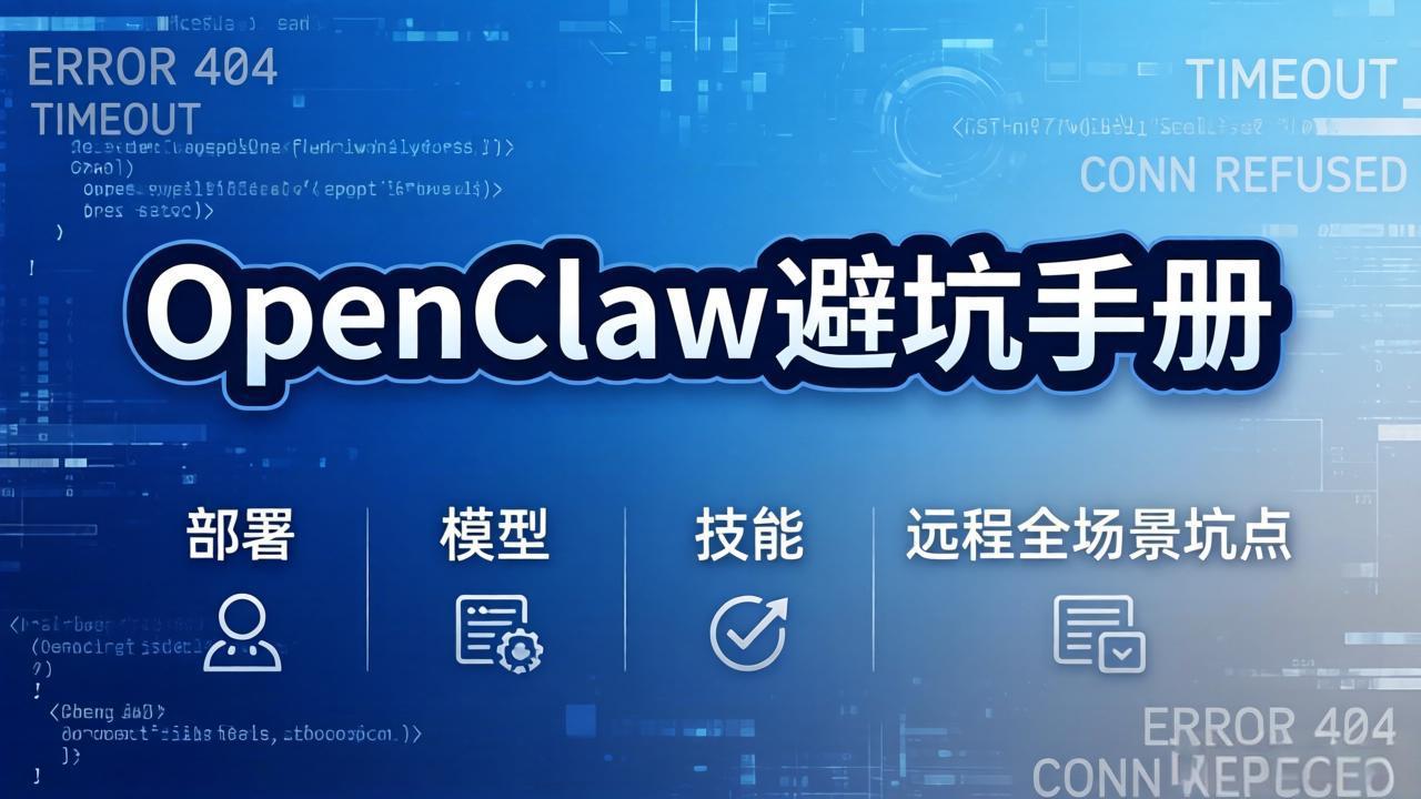 OpenClaw避坑手册：部署+模型+技能+远程全场景坑点，一次性给你说全，少走弯路-朽念云创