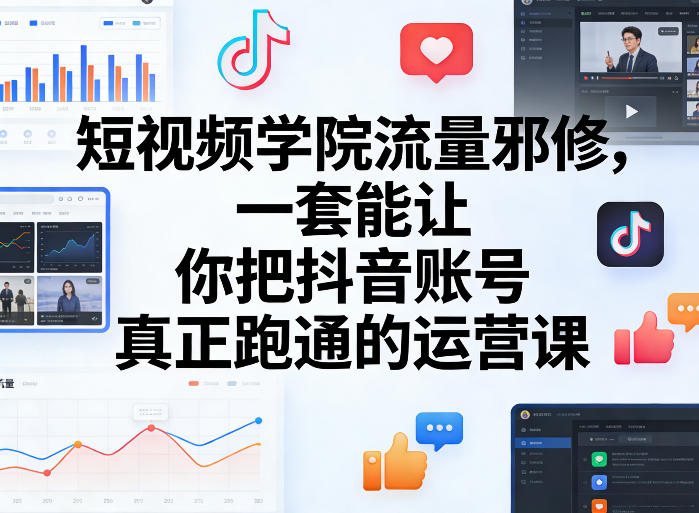 短视频学院流量邪修，一套能让你把抖音账号真正跑通的运营课-朽念云创