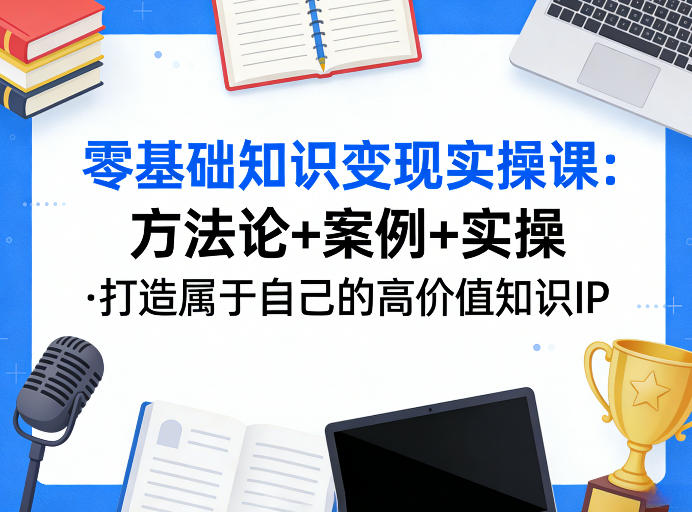 零基础知识变现实操课，方法论+案例+实操，打造属于自己的高价值知识IP-朽念云创