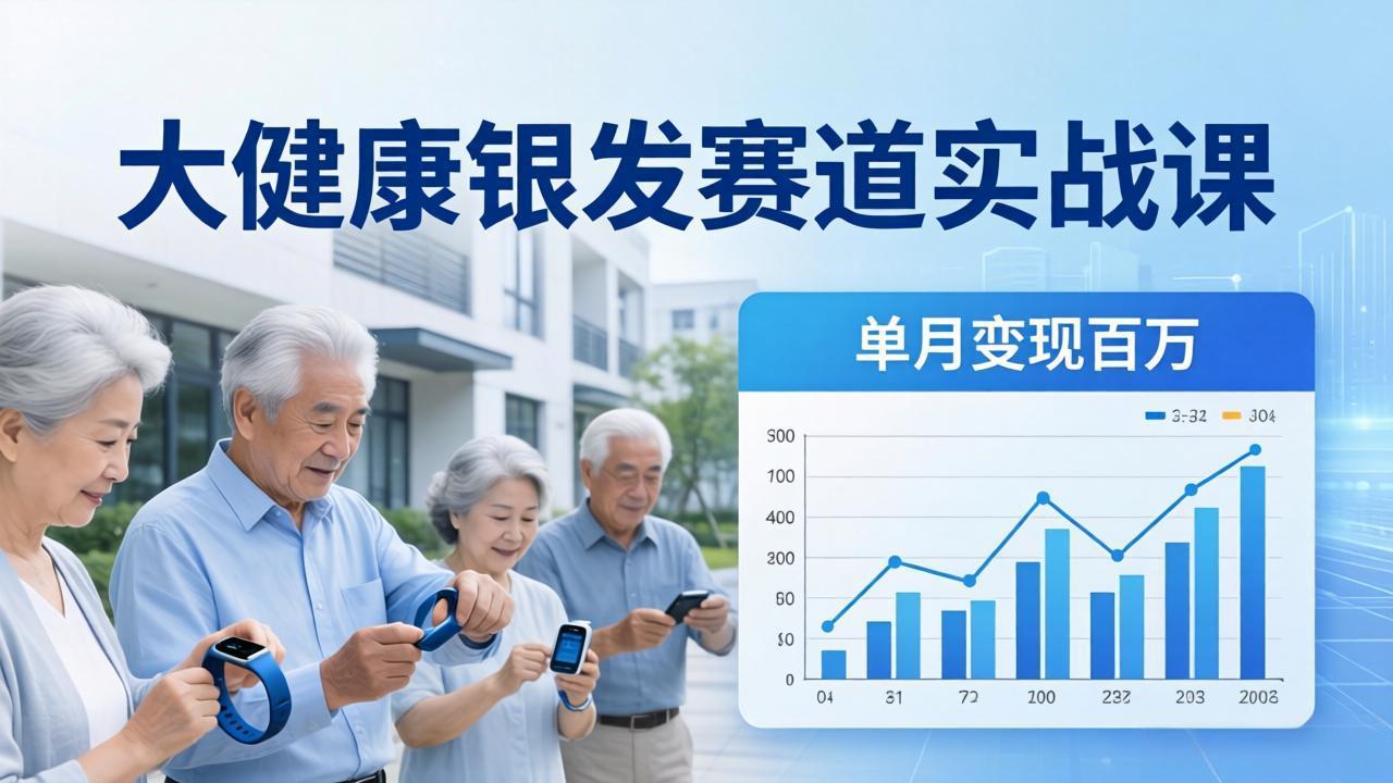 大健康银发赛道实战课：拆解视频号线索型 IP 单月变现百万逻辑，教你精准获客高效变现-朽念云创