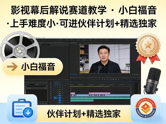 某大佬的影视幕后解说赛道教学，小白福音，上手难度小，可进伙伴计划+精选独家-朽念云创