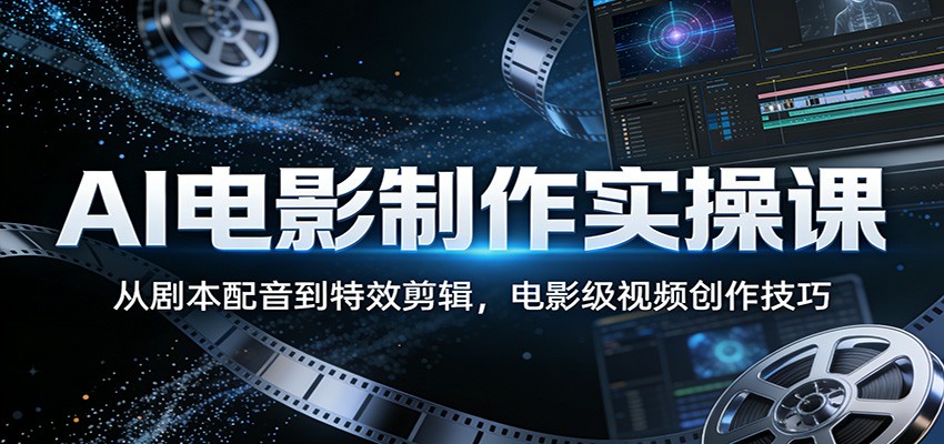 AI电影制作实操课：从剧本配音到特效剪辑，电影级视频创作技巧-朽念云创