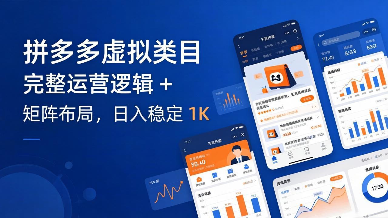 拼多多虚拟类目干货：完整运营逻辑 + 矩阵布局，日入稳定 1K-朽念云创