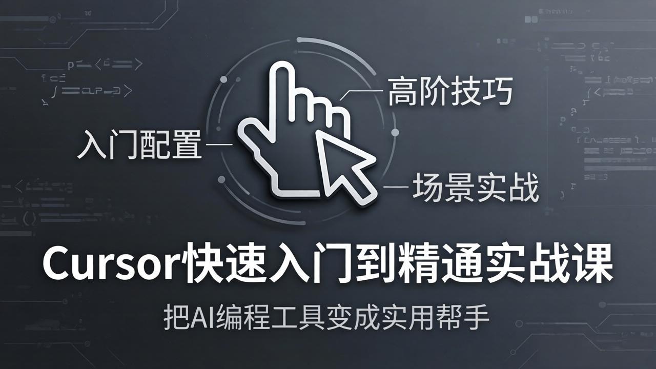 Cursor快速入门到精通实战课：入门配置+高阶技巧+场景实战，把AI编程工具变成实用帮手-朽念云创