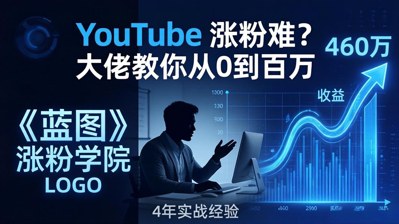 YouTube 涨粉难？《蓝图涨粉学院》：4 年赚 460 万的大佬教策略，从0到百万有路径！-朽念云创