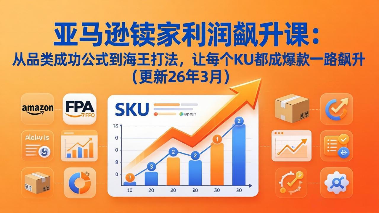 亚马逊卖家利润飙升课：从品类成功公式到海王打法，让每个SKU都成爆款一路飙升(更新26年3月-朽念云创