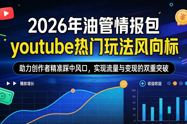 2026年油管情报包，youtube热门玩法风向标，助力创作者精准踩中风口，实现流量与变现的双重突破(更新0330)-朽念云创