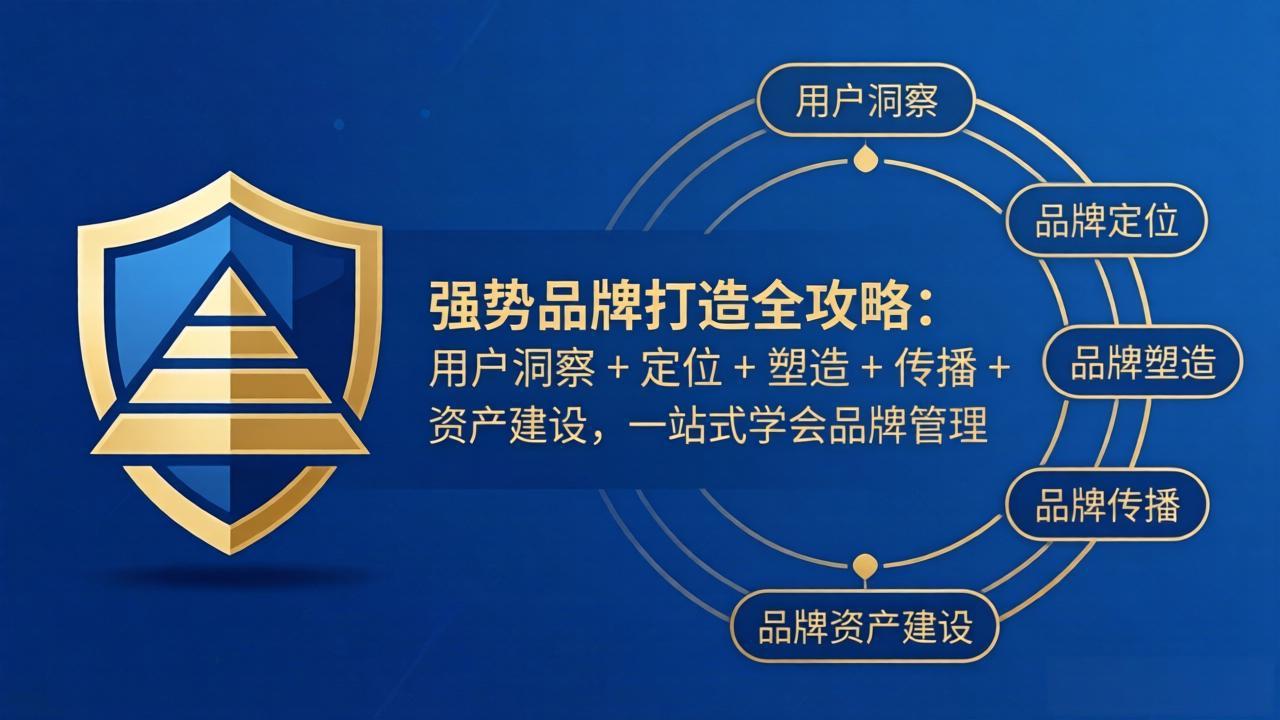 强势品牌打造全攻略：用户洞察 + 定位 + 塑造 + 传播 + 资产建设，一站式学会品牌管理-朽念云创