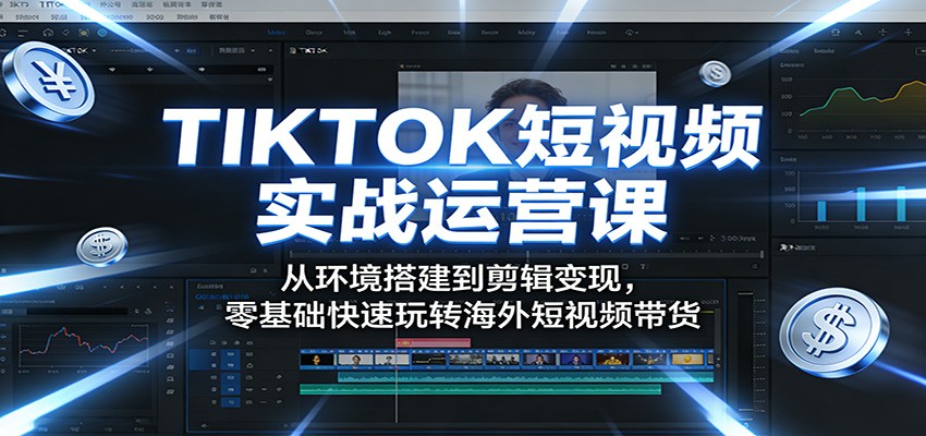 TIKTOK短视频实战运营课：从环境搭建到剪辑变现，零基础快速玩转海外短视频带货-朽念云创