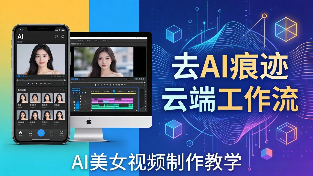 AI美女视频制作教学：去AI痕迹，云端工作流出图，手机电脑均可，不需要配置-朽念云创