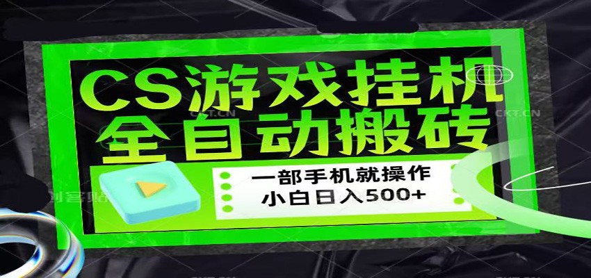 CSGO游戏挂机捡漏搬砖，超稳定的项目，带领1000+小白实现日入500+-朽念云创