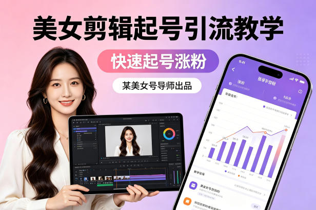 某美女号导师出品：美女剪辑起号引流教学，快速起号涨粉-朽念云创