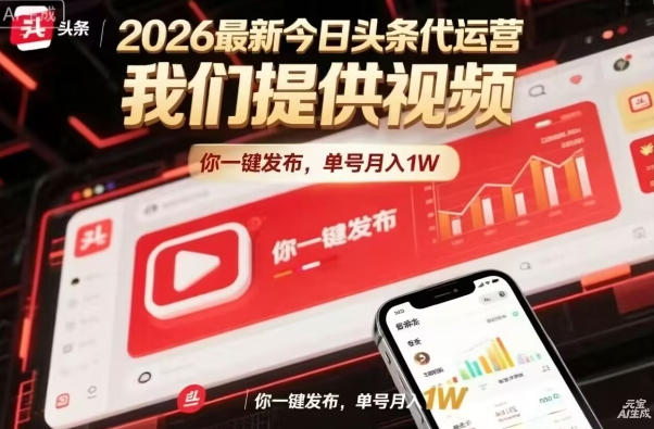 今日头条躺賺模式，你9我1，操作简单，一键发布，单机日入数百，长期合作【揭秘】-朽念云创