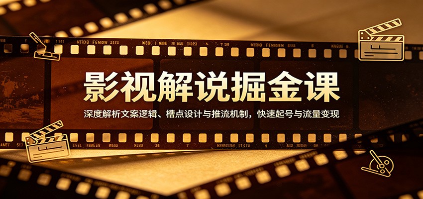 影视解说掘金课：深度解析文案逻辑、槽点设计与推流机制，快速起号与流量变现-朽念云创