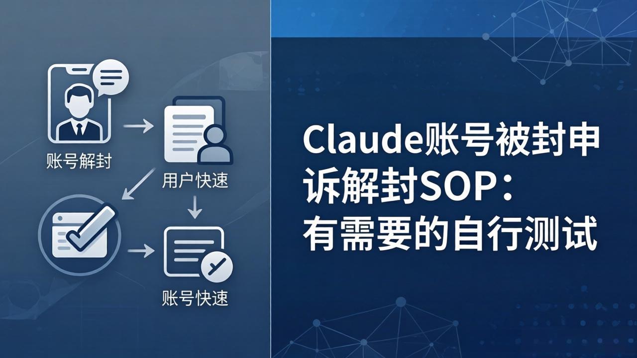 Claude账号被封申诉解封SOP：有需要的自行测试-朽念云创