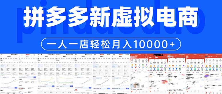 拼多多虚拟电商一人一店轻松月入10000+-朽念云创