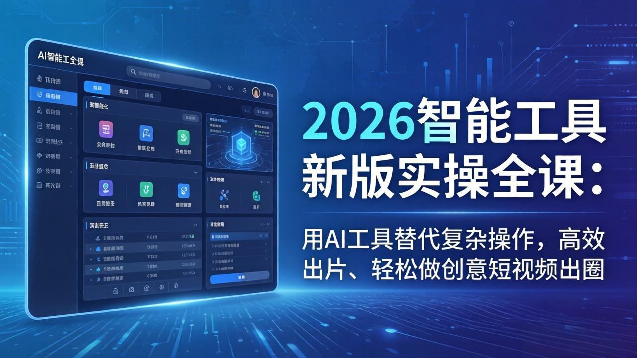 2026智能工具新版实操全课：用AI工具替代复杂操作，高效出片、轻松做创意短视频出圈-朽念云创