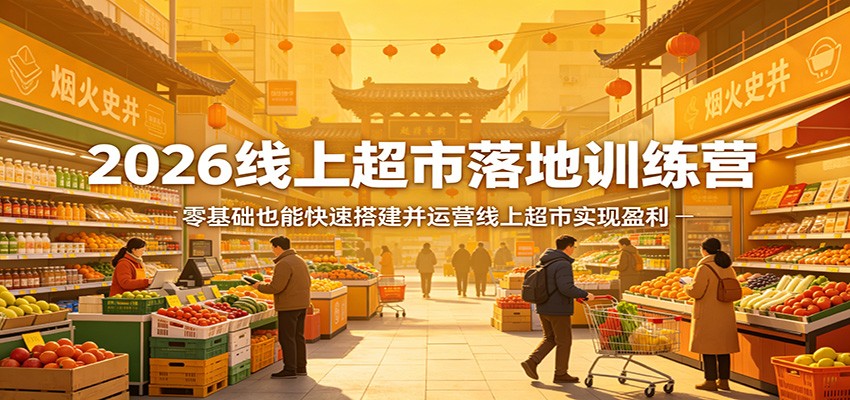 2026线上超市落地训练营，零基础也能快速搭建并运营线上超市实现盈利-朽念云创