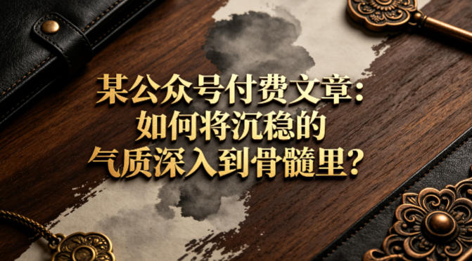 某公众号付费文章：如何将沉稳的气质深入到骨髓里？-朽念云创