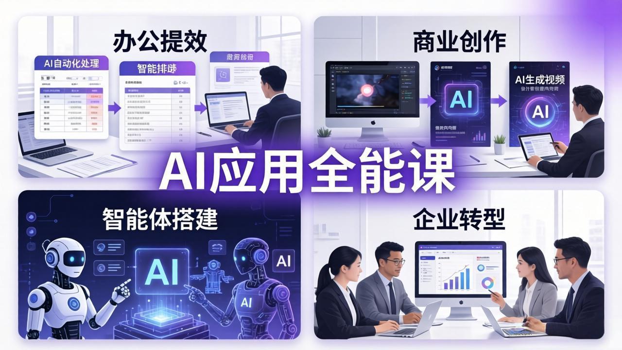 AIGC 应用师全能课-更新：办公提效、商业创作、智能体搭建、企业转型，一站式学会AI应用-朽念云创