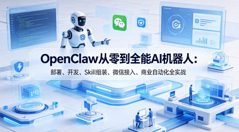 OpenClaw从零到全能AI机器人：部署、开发、Skill组装、微信接入、商业自动化全实战-朽念云创