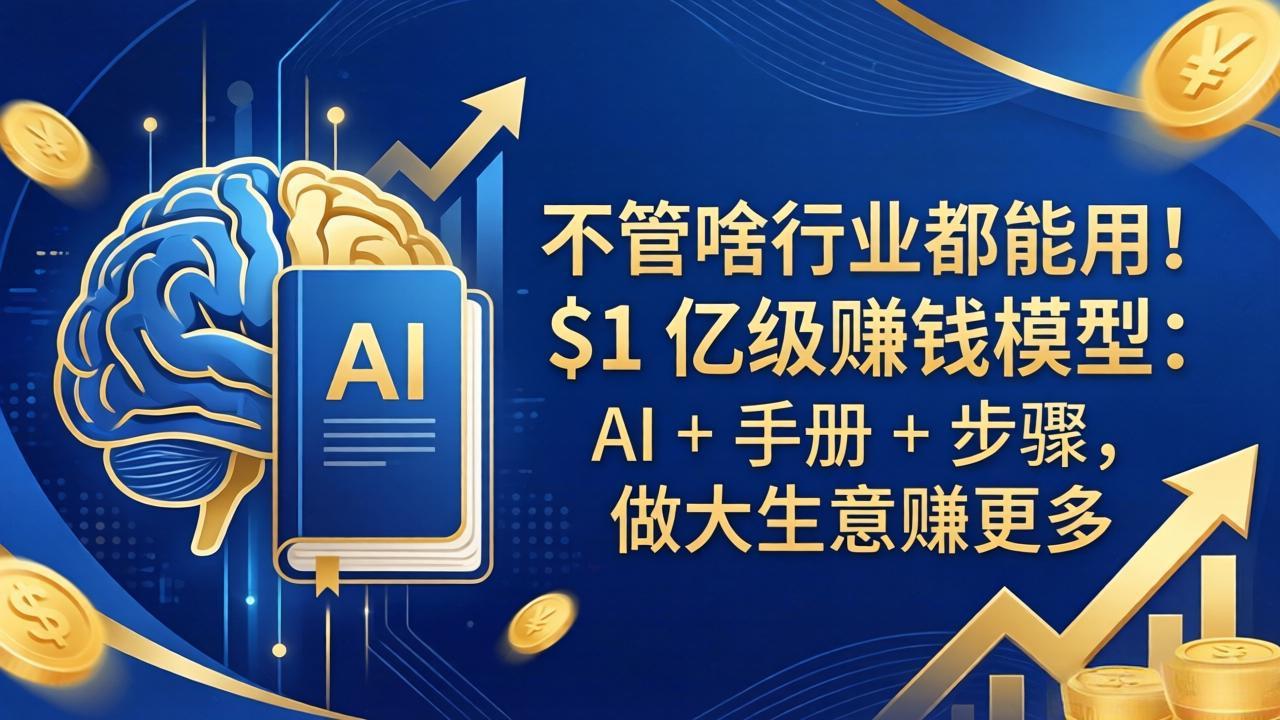 不管啥行业都能用！$1 亿级赚钱模型：AI + 手册 + 步骤，做大生意赚更多-朽念云创