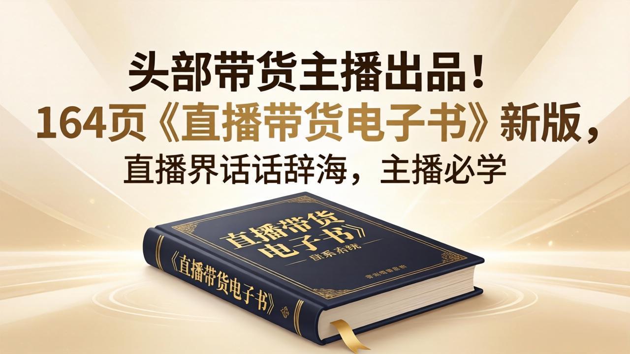 头部带货主播出品！164页《直播带货电子书》新版，直播界话术辞海，主播必学-朽念云创