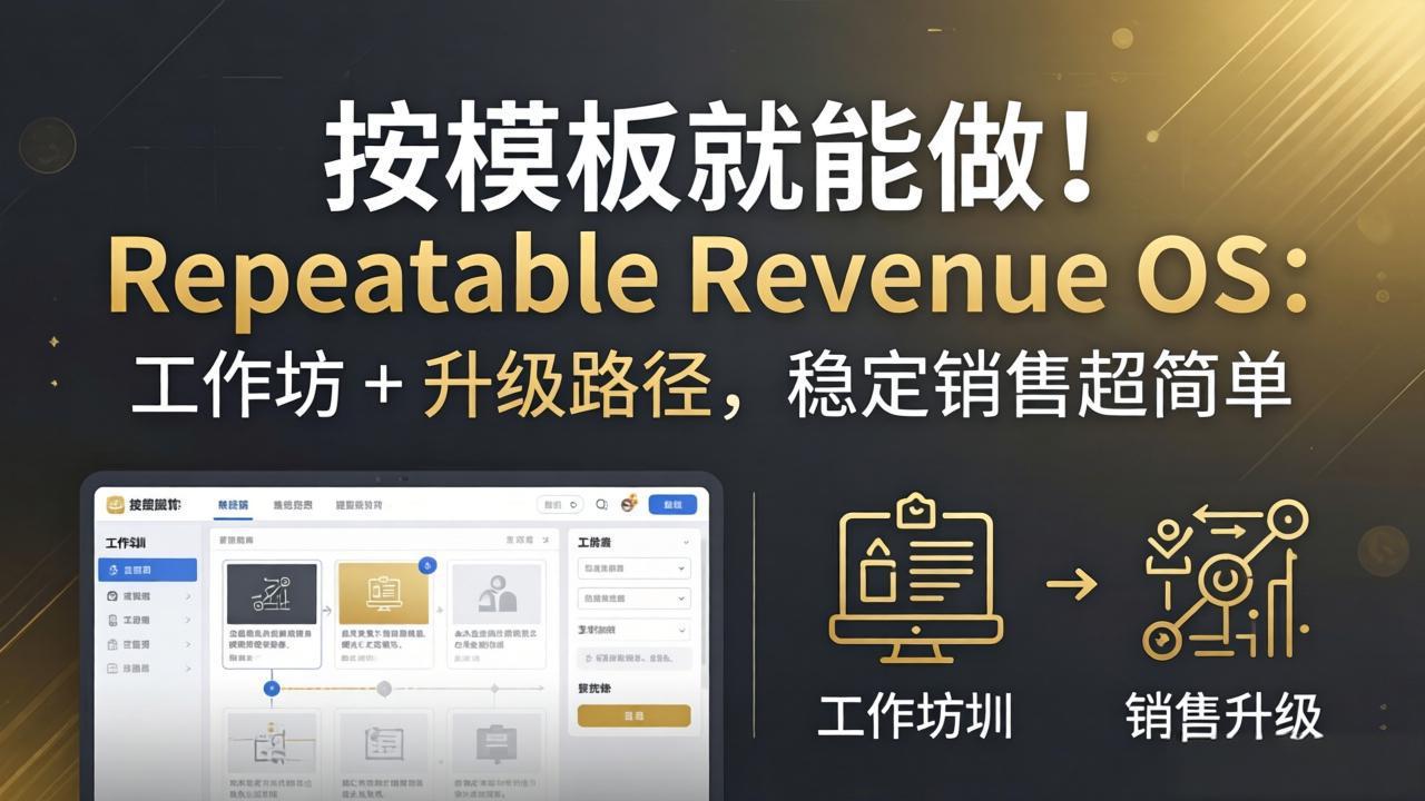 按模板就能做！Repeatable Revenue OS：工作坊 + 升级路径，稳定销售超简单-朽念云创