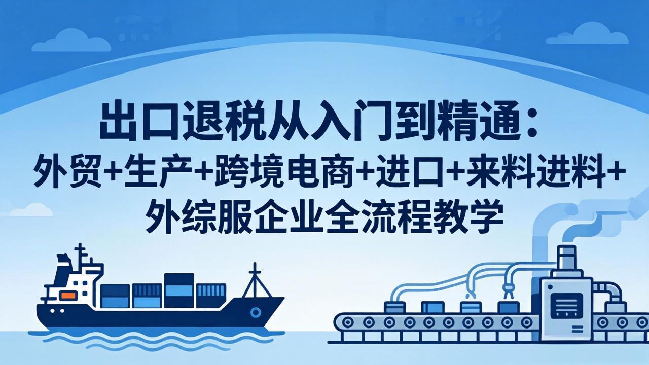 出口退税从入门到精通：外贸+生产+跨境电商+进口+来料进料+外综服企业全流程教学-朽念云创