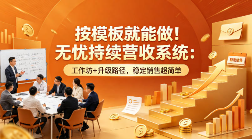 按模板就能做！无忧持续营收系统：工作坊+升级路径，稳定销售超简单【原创双语字幕】-朽念云创