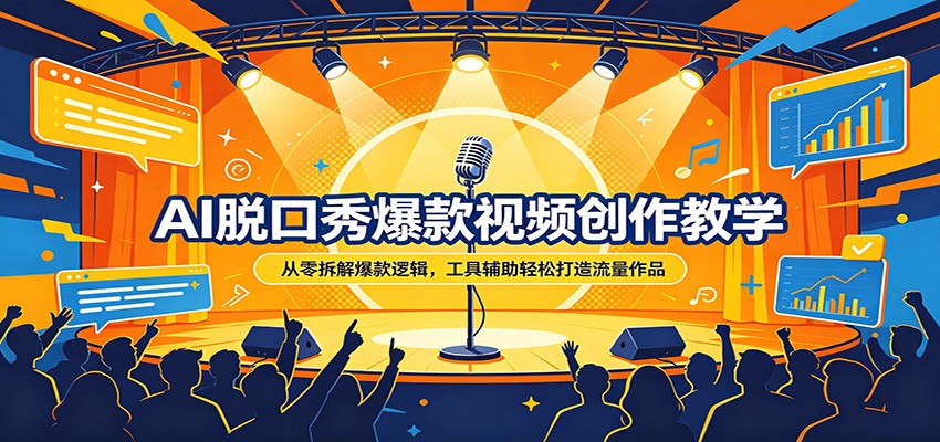 AI脱口秀爆款视频创作教学：从零拆解爆款逻辑，工具辅助轻松打造流量作品-朽念云创